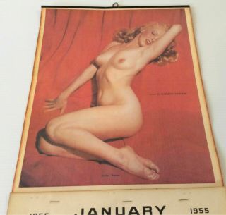 MARILYN MONROE Vintage 1955 GOLDEN DREAMS Oversized Calendar 4