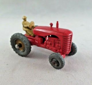 Vintage Lesney Matchbox Massey Harris Tractor No.  4 Red W/metal Wheels Minty