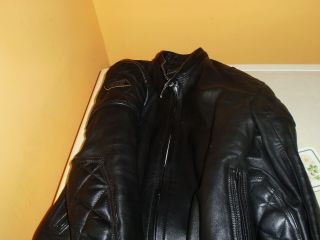 Vintage Crowtree Black Leather Motorcycle Jacket 40 Chest Good