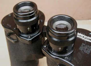 Vtg 1940s? WWII? BAUSCH & LOMB 7x50 BINOCULARS Mark 28 w/ CASE & Filter Lenses 5