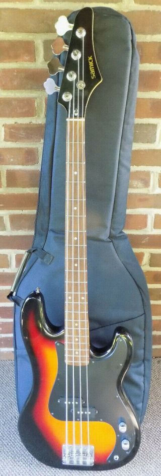 Vintage Samick Electric Bass Guitar 4 String Schaffer Tuner