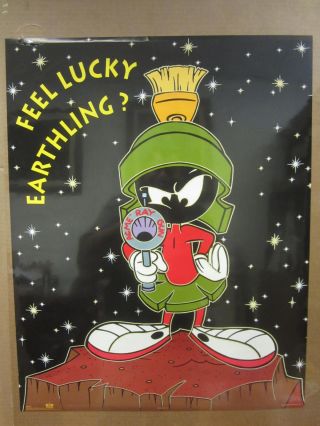 Vintage Feel Lucky Earthling? Marvin The Martian 1992 Poster Acme Ray Gun 4669