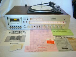 Vintage Panasonic Se - 5508 Am Fm Stereo Tape Turntable Pll W/ Instructions