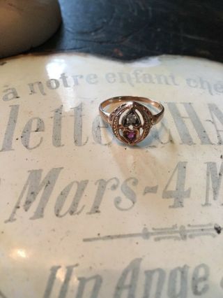 Vintage 14k Gold Diamond And Ruby Ring Stunning