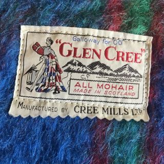 Glen Cree Mills Scottish Mohair Vintage Blanket Throw Vibrant Red and Blue 50X76 5