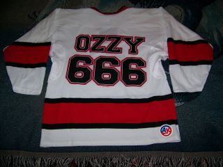 Vintage Monowise Ozzy Osbourne 666 Athletic Knit Hockey Jersey Shirt Sz M