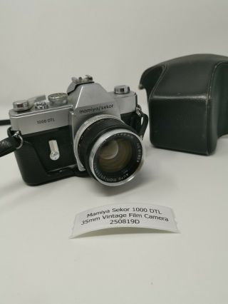 Mamiya Sekor 1000 Dtl 35mm Vintage Film Camera 55mm 1:1.  4 Standard Lens