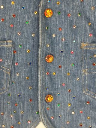 Vintage 80’S Bedazzled Denim 3 Piece Jacket (S),  Vest (S),  and Jeans Sz 6 3