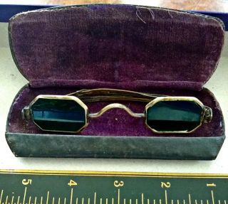 Rare Antique Vintage Civil War Era Sharp Shooter Glasses With Green Lenses