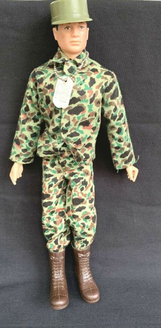 Vintage 1964 Gi Joe Action Marine In Tagged Outfit Tm/r Patent Pending