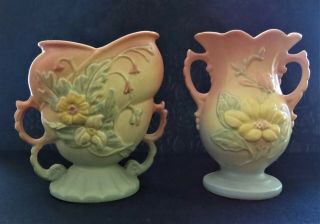2 - Vintage Hull Pottery Vases - Wildflower 6 1/2 "