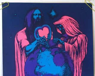 Vintage Poster Blacklight Transplant 1970 Houston Aliens Psychedelic Neon Retro 3