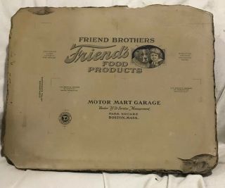 Vintage Lithograph Stone Printing Block Food Products & Motor Mart Two - Sided