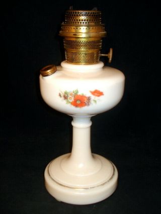 Vintage Aladdin Alacite Simplicity Oil Lamp Decalcomania W/ Burner Model B