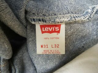Vtg 90 ' s Levi ' s 501 Jeans Shrink to Fit Made in USA 31 x 32 8