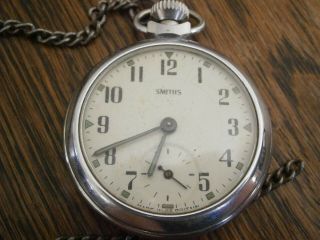 Vintage Smiths Railway Pocket Watch In Good Alround.