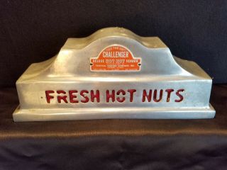 Vintage Challenger Hot Nut Vending Coin Op Machine Lighted Top Casting