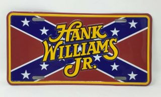 Rare Vintage 1980s Hank Williams Jr.  Country Music Aluminum License Plate