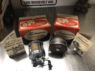 Shakespeare Tru Art No.  1827 Automatic Fly Reel & 1944 Service W/boxes