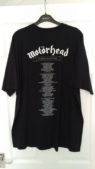 Motorhead Europa 2000 Tour T - Shirt. ,  Vintage,  Size XL.  Very Rare 2