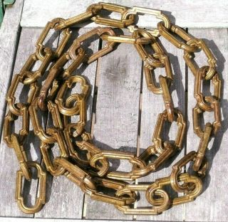 Antique Vintage Heavy Solid Bronze Brass Chain For Lamp Or Fireplace 65 " Long