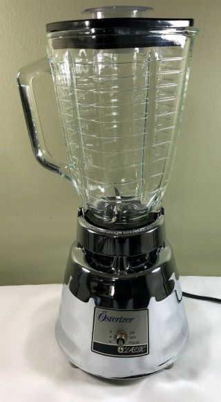 Vintage Osterizer 350w Classic Chrome Beehive Blender 5 Cup Glass Pitcher