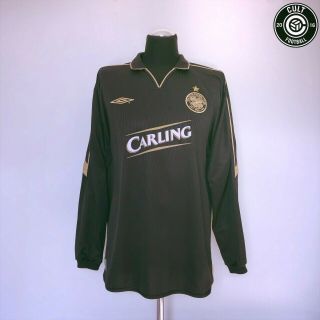 LARSSON 7 Celtic Vintage Umbro Away Football Shirt Jersey 2003/04 (XL) Sweden 2