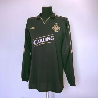LARSSON 7 Celtic Vintage Umbro Away Football Shirt Jersey 2003/04 (XL) Sweden 4