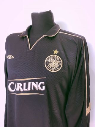 LARSSON 7 Celtic Vintage Umbro Away Football Shirt Jersey 2003/04 (XL) Sweden 6