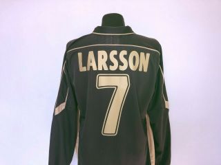 LARSSON 7 Celtic Vintage Umbro Away Football Shirt Jersey 2003/04 (XL) Sweden 7