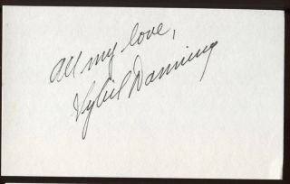 Sybil Danning Signed Index Card Signature Vintage Autographed Auto