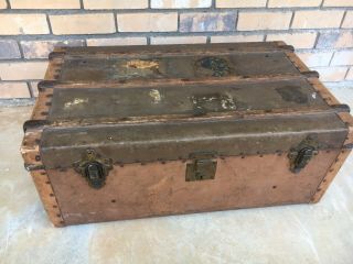 Vintage Antique Steamer Travel Luggage Trunk Treasure Chest