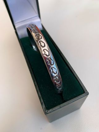 Rare Vintage Navajo Sterling Silver Buffalo Bangle Bracelet Signed G Nelson