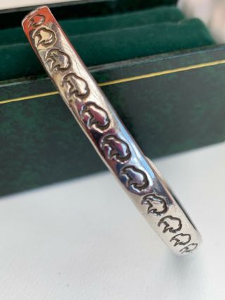Rare Vintage Navajo Sterling Silver Buffalo Bangle Bracelet Signed G Nelson 2