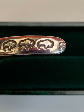 Rare Vintage Navajo Sterling Silver Buffalo Bangle Bracelet Signed G Nelson 7