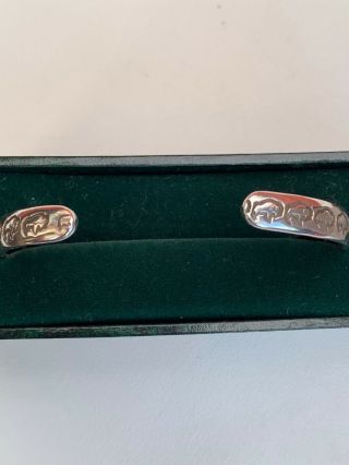 Rare Vintage Navajo Sterling Silver Buffalo Bangle Bracelet Signed G Nelson 8