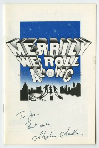 Stephen Sondheim - " Merrily We Roll Along " - Autographed Vintage Playbill