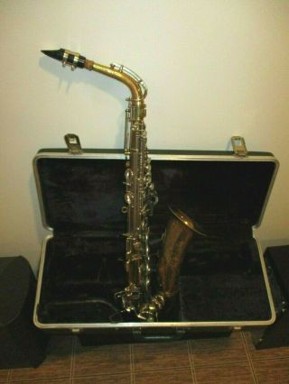 Vintage Bundy Selmer Alto Saxophone In Hard Case With Mouthpiece