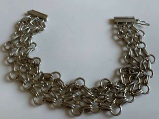 Heavy Vintage Hallmarked Sterling Silver 925 Chain Link Bracelet 23.  8g - 8”