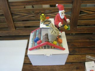 Vintage Volkskunst Dauchaus Mit Santa On Roof With Gifts.  Smoker,  Incense Burner 6