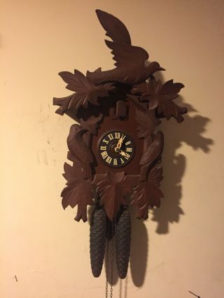Vintage German Black Forest 8 Day Regula Cuckoo Clock,  Birds Needs Bellow