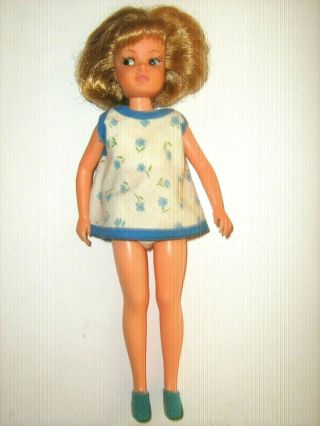 Vintage Tammy Little Sister Pepper Doll Vintage Dress Blue Shoes,  Pants