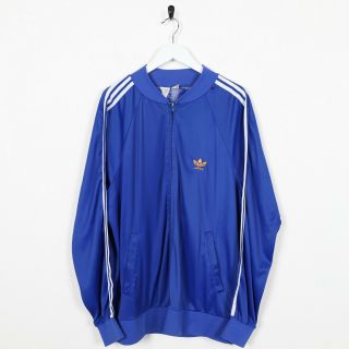 Vintage 80s Adidas Ventex Atp Small Logo Track Top Jacket Blue | Xl