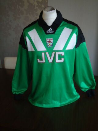 Arsenal 1993 Adidas Green Goalkeeper Shirt Large Adults Rare Vintage