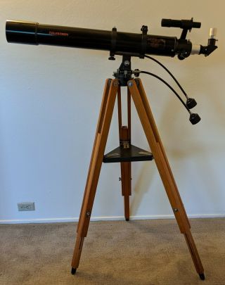 Celestron Co - 80 Classic Vintage Telescope And Wooden Tripod