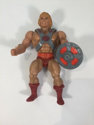 Vintage Mattel Masters Of The Universe He - Man Action Figure W/sheild 1988