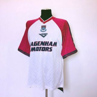 DICKS 3 West Ham United Pony Vintage Third 3rd Football Shirt (M) 1994/96 4