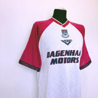 DICKS 3 West Ham United Pony Vintage Third 3rd Football Shirt (M) 1994/96 5