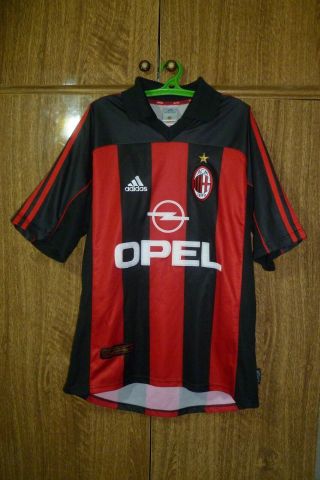 Ac Milan Adidas Vintage Football Shirt Home 2000/2001/2002 Soccer Jersey Size M