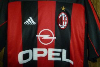 AC Milan Adidas Vintage Football Shirt Home 2000/2001/2002 Soccer Jersey Size M 2